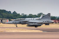 39825 @ EGVA - Saab JAS-39D 39825/825 F7 Swedish AF, Fairford 16/7/18 - by Grahame Wills