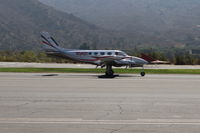 N340Y @ SZP - Cessna N340A, two Continental TSIO-520NB 310 Hp each turbocharged, landing roll Rwy 22 - by Doug Robertson