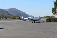 N9603Y @ SZP - 1963 Beech P35 BONANZA, Continental IO-470-N 260 Hp, at Fuel Dock - by Doug Robertson