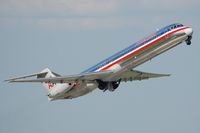 N474 @ KDTW - Lift-off of AA MD82 - by FerryPNL