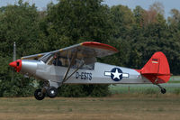 D-ESTS @ EBDT - Piper PA-18-150 Super Cub landing at Schaffen-Diest, old-timer fly-in 2018 - by Van Propeller