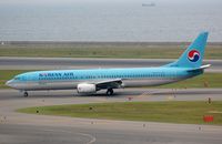HL7725 @ RJGG - Korean B739 rolling off the runway - by FerryPNL