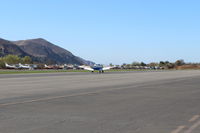 N91689 @ SZP - 1946 North American NAVION, Continental E225 upgrade, landing roll Rwy 22, Young Eagles flight - by Doug Robertson