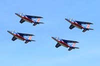 E45 @ LFBD - Dassault-Dornier Alpha Jet E (F-TETF), Leader of Patrouille de France 2017, Take off rwy 23, Bordeaux-Mérignac Air Base 106 (LFBD-BOD) Open day 2017 - by Yves-Q