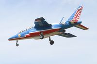 E127 @ LFBD - Dassault-Dornier Alpha Jet E (F-UGFK), Athos 06 of Patrouille de France 2017, On final rwy 23, Bordeaux-Mérignac Air Base 106 (LFBD-BOD) Open day 2017 - by Yves-Q