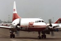 OO-DHF @ EBBR - Taxiing out of Brussels hub mid80s - by j.van mierlo