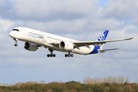 F-WXWB @ LFRB - Airbus A350-941, On final rwy 25L for crosswind tests, Brest-Bretagne airport (LFRB-BES) - by Yves-Q