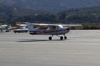 N9435U @ SZP - 1976 Cessna 150M, Continental O-200 100 Hp, landing roll Rwy 22 - by Doug Robertson