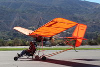 UNKNOWN @ SZP - COSMIC ultralight, Unknown-registry #? does not compute, pusher engine, help appreciated here, taxi to Rwy 22 - by Doug Robertson