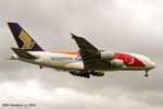 9V-SKJ @ LHR - Singapore Airlines A380- 841 landing runway 27R from SIN, LHR 21.5.16 - by Mike stanners