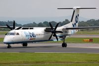 G-JEDJ @ EGCC - Flybe DHC8 arriving - by FerryPNL