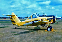 SP-WUF @ EGLF - SP-WUF   PZL-Okecie 106A Kruk [26006] Farnborough~G 10/09/1976. From a slide. - by Ray Barber