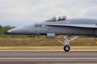 J-5002 @ LFSI - Swiss Air Force McDonnell Douglas FA-18C Hornet, Landing rwy 29, St Dizier-Robinson Air Base 113 (LFSI) Open day 2017 - by Yves-Q