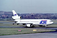 F-GGMZ @ EGPH - F-GGMZ   McDonnell Douglas DC-10-30 [46990] (AOM French Airlines) Edinburgh-Turnhouse~G 07/03/1992 - by Ray Barber
