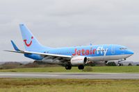 OO-JAS @ LFRB - Boeing 737-7K5, Landing rwy 25L, Brest-Guipavas Regional Airport (LFRB-BES) - by Yves-Q