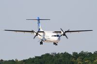 HB-AFX @ LFSB - ATR 72-202(F), On final rwy 15, Bâle-Mulhouse-Fribourg airport (LFSB-BSL) - by Yves-Q