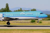 PH-KZL @ LFSB - Fokker 70, Landing rwy 15, Bâle-Mulhouse-Fribourg airport (LFSB-BSL) - by Yves-Q