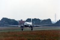 G-AMHJ - The very last of the many take-offs by C-47s and Dakotas, G-AMHJ rolls down the Burnaston main, July 1989 - by Goat66