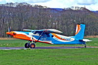 F-GODZ @ X4TF - F-GODZ   Pilatus PC-6/B2-H2 Turbo Porter [340] (Black Knight Parachute Centre) Cockerham, Lancs-Rossall Field, Tarn Farm~G 14/04/2012