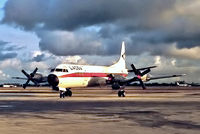 TI-LRM @ KMIA - TI-LRM   Lockheed L-188CF Electra [2002] (LACSA) Miami Int'l~N 09/10/1980. From a slide. - by Ray Barber