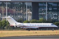 G-SGSG @ EGLF - TAG Aviation Global 5000 leaving its home at Farnborough as the sun sets on arrivals day ready for FIA2018 - by dave226688