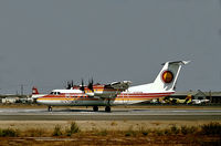 N705GW @ KFAT - N705GW   De Havilland Canada DHC-7-102 Dash 7 [43] (Golden West Airlines) Fresno-Yosemite Int'l~N 20/10/1981. From a slide.