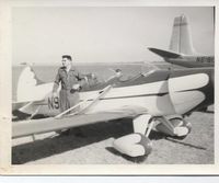 N9110R - Standing next to her is Designer and Builder Anthony 'Tony' Spezio somewhere in Oklahoma 1962 - by Spezio