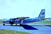 G-AXRN @ EGDX - G-AXRN   Britten-Norman BN-2A-26 Islander [0129] (Humber Airways) RAF St Athan~G 18/09/1971. From a slide. - by Ray Barber