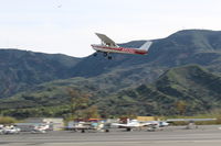 N9435U @ SZP - 1976 Cessna 150M, Continental O-200 100 Hp, takeoff climb Rwy 04 - by Doug Robertson