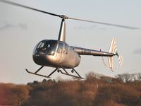 G-MUSH @ EGFH - Resident R-44 Raven II helicopter operated by HeliAir Wales. - by Roger Winser