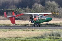 G-BZDF @ EGFH - Visiting Streak Shadow departing Runway 28. - by Roger Winser