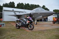 UNKNOWN @ EBLE - Sanicole Airshow  2017   F-35 versus Suzuki GSX-R 1000 - by Wolfman