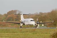 F-HBCB @ LFRB - Beech 1900D, Lining up rwy 25L, Brest-Bretagne Airport (LFRB-BES) - by Yves-Q