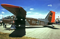 58 90 @ EGVI - 58+90   Dornier Do.28D-2 Skyservant [4165] (German Air Force) RAF Greenham Common~G 01/08/1976. From a slide.