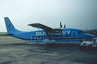 G-BLRT @ LFRN - Under a low overcast at Rennnes-Saint-Jacques. Scanned from a slide.