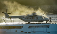 N-088 - N-088 Sits ok the flight deck of HNLMS Groningen inbound to Devonport Dockyard. - by TomLeachPhotography