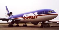 N314FE @ EBBR - Brussels FEDEX hub '80s - by j.van mierlo