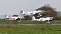 G-VFDS @ EGFP - Raven 1 of Team Raven leading 2 and 3 departing Runway 04. - by Roger Winser