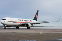 C-FCCJ @ CYQM - Pulling out of the CargoJet ramp to taxi to runway 24 due to 29 being closed due to ice buildup. - by Tim Lowe