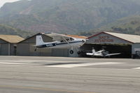 N485 @ SZP - 1959 Cessna 180B, Continental O-470 230Hp, landing Rwy 22 - by Doug Robertson