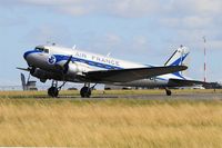 F-AZTE @ LFRU - Douglas C-47A Skytrain, Taxiing, Morlaix-Ploujean airport (LFRU-MXN) Air show 2017 - by Yves-Q