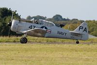 F-AZRB @ LFRU - North American SNJ-5 Texan, Taxiing, Morlaix-Ploujean airport (LFRU-MXN) Air show 2017 - by Yves-Q