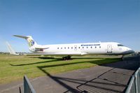 F-GRJI @ LFRU - Canadair Regional Jet CRJ-100ER, Dedicated to training of Tristan Corbière high school students, Morlaix-Ploujean airport (LFRU-MXN) - by Yves-Q