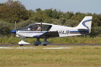F-HAJB @ LFRU - Robin DR-400-120 Petit Prince , Take off run rwy 23, Morlaix-Ploujean airport (LFRU-MXN) Air show 2017 - by Yves-Q