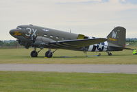 N47TB @ EGSU - Douglas DC3C at Duxford. Marked as 292847 - by moxy