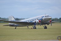 SE-CFP @ EGSU - Douglas DC-3C (C-47A-60-DL) at Duxford. - by moxy
