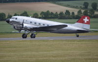 N431HM @ EGSU - Douglas C-47A-45DL (DC-3C-S1C3G) at Duxford. - by moxy