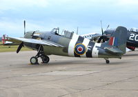G-RUMW @ EGSU - General Motors (Grumman) FM-2 Wildcat at Duxford, RN Serial JV579. - by moxy