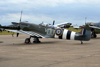 G-LFIX @ EGSU - Supermarine 509 Spitfire LF.IX (T.IX) at Duxford. - by moxy