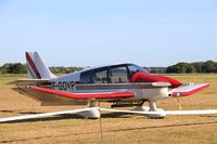 F-GOVP @ LFRU - Robin DR-400-180 Regent, Static display, Morlaix-Ploujean airport (LFRU-MXN) air show 2017 - by Yves-Q